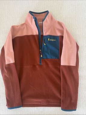 cotopaxi Colorblock Fleece Pullover - Pink, Rust & Blue Chest Pocket